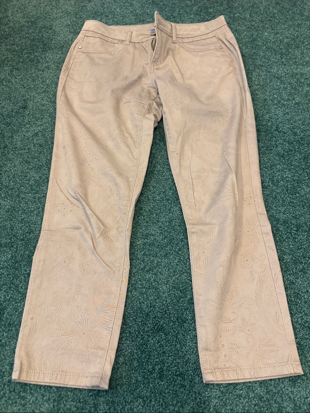 Simply Vera‎ Vera Wang Tan Pants Size 4 Nature Print Casual 30x25 EUC